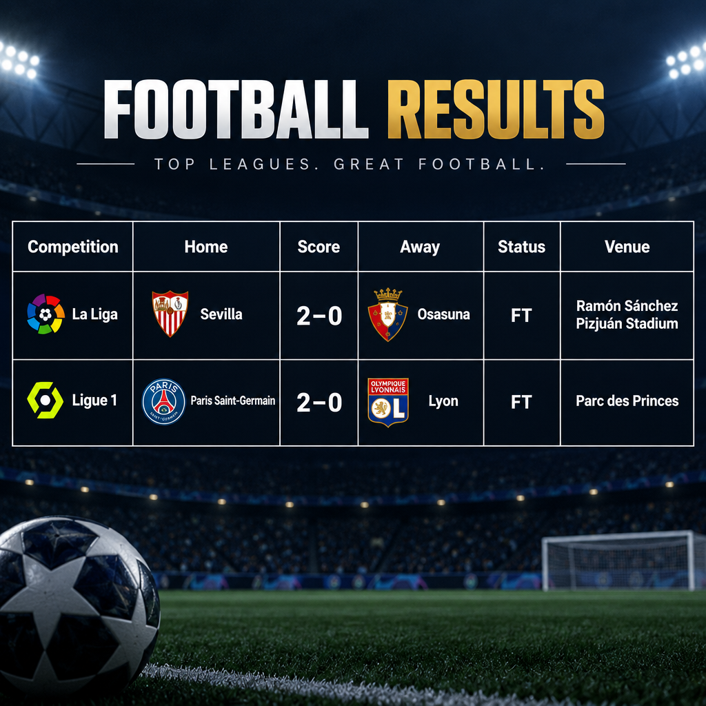 Results Table Monday October 26