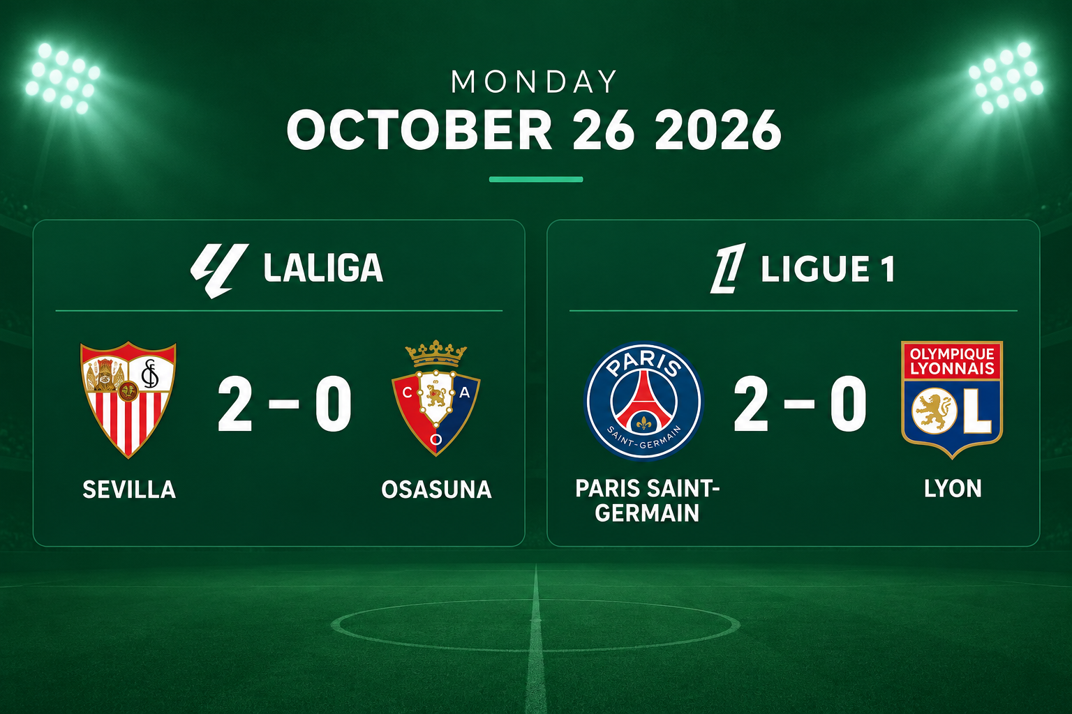 Football Results October 26 2026