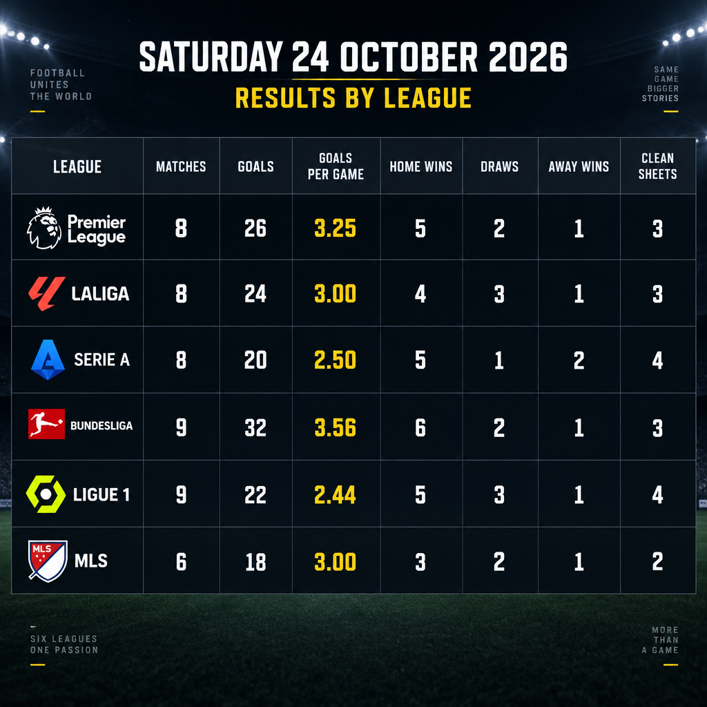 League Results Summary Table