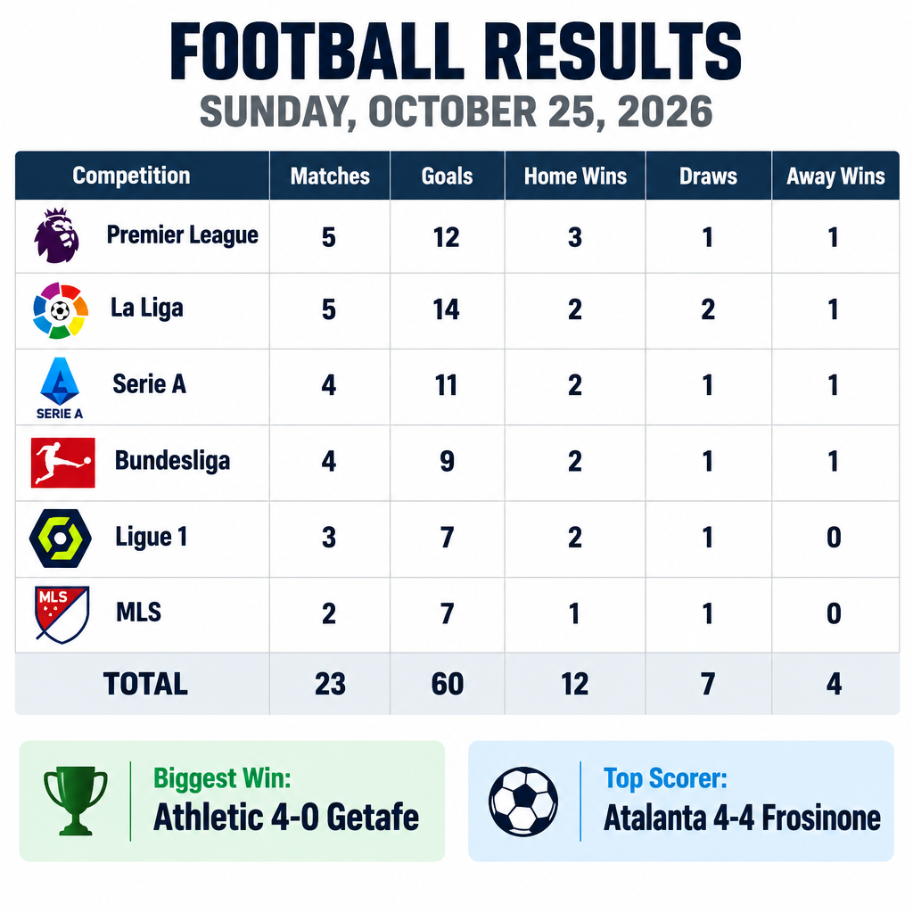 Sunday Results Summary Table