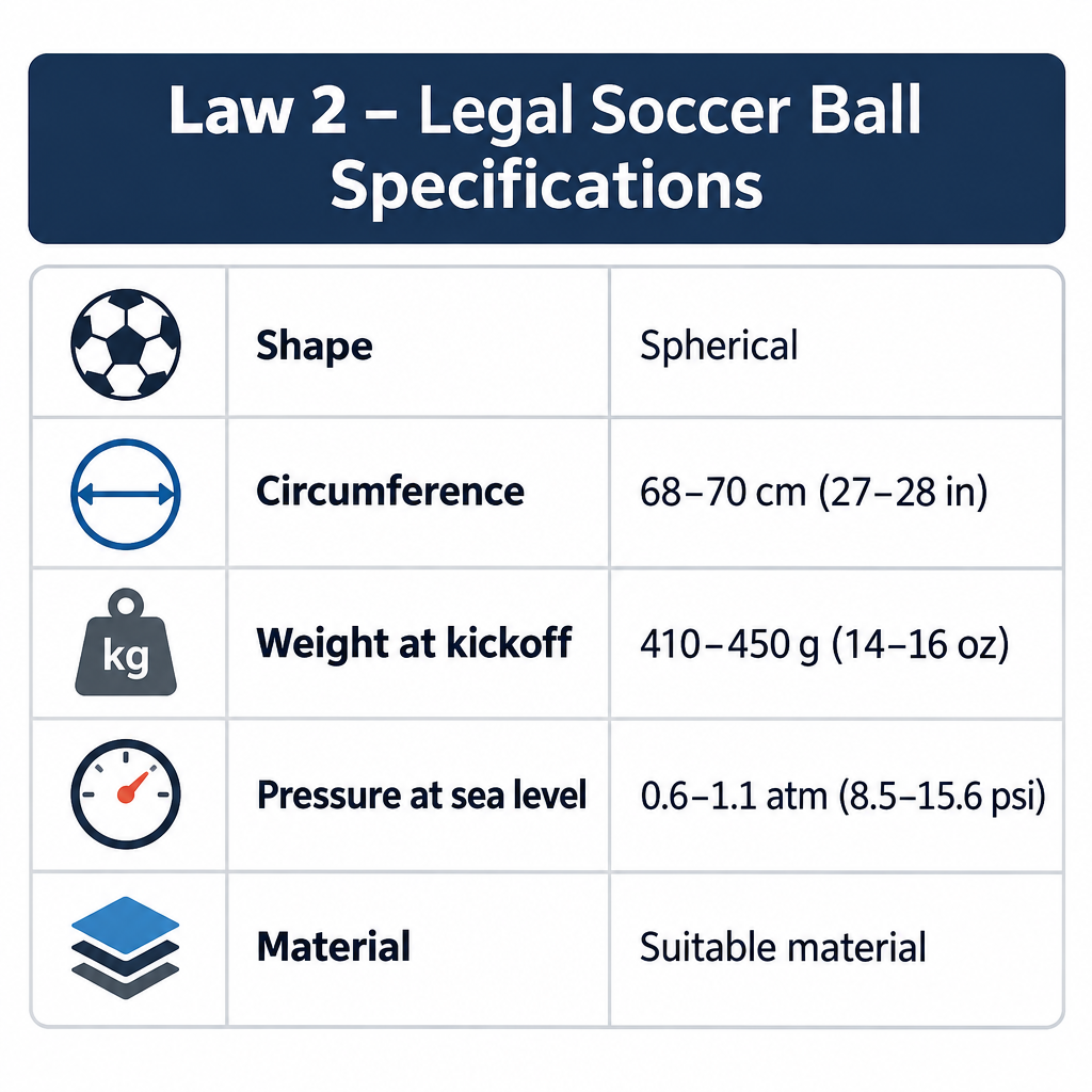 Law 2 Specifications Chart