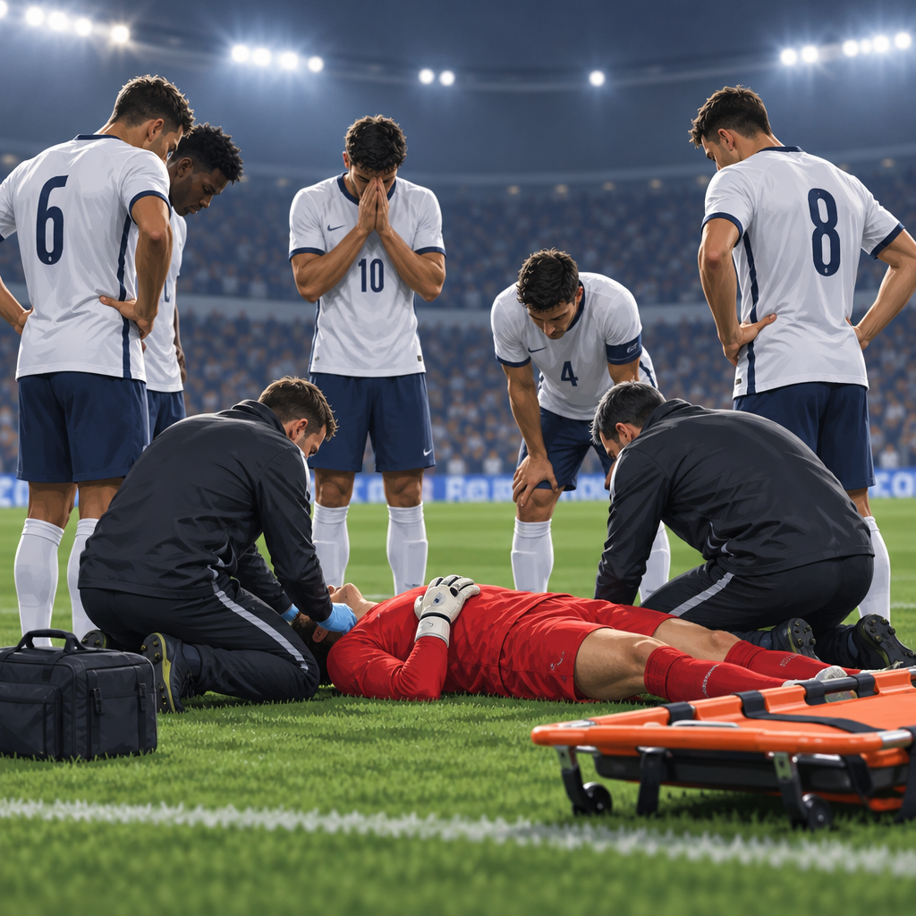 Goalkeeper Stretchered Off